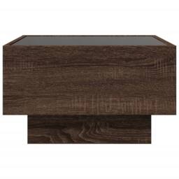 Berkfield Home Coffee Table with LED Brown Oak 50x50x30 cm Engineered Wood - Size: 50 x 50 x 30 cm - thumbnail 7