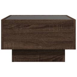 Berkfield Home Coffee Table with LED Brown Oak 50x50x30 cm Engineered Wood - Size: 50 x 50 x 30 cm - thumbnail 6