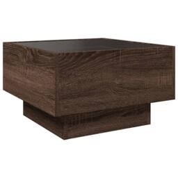 Berkfield Home Coffee Table with LED Brown Oak 50x50x30 cm Engineered Wood - Size: 50 x 50 x 30 cm - thumbnail 8