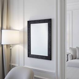 Yearn Mirrors Carved Framed Bevelled Mirror Black 118x92.5cm - Size: 118x92.5 cm - thumbnail 3