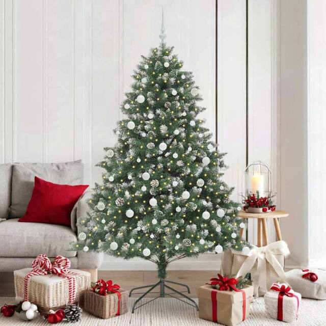 Berkfield Home Artificial Christmas Tree with Stand Green 126 x 126 x 180 cm - image 1