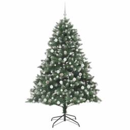 Berkfield Home Artificial Christmas Tree with Stand Green 126 x 126 x 180 cm - thumbnail 4