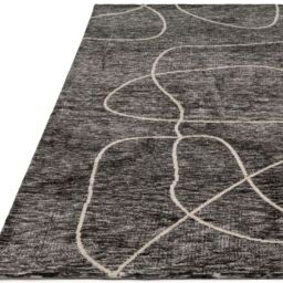 The Rug Shop UK Black Modern Easy to clean Machine Made Abstract Area Rug - Size: 160 cm x 230 cm - thumbnail 2