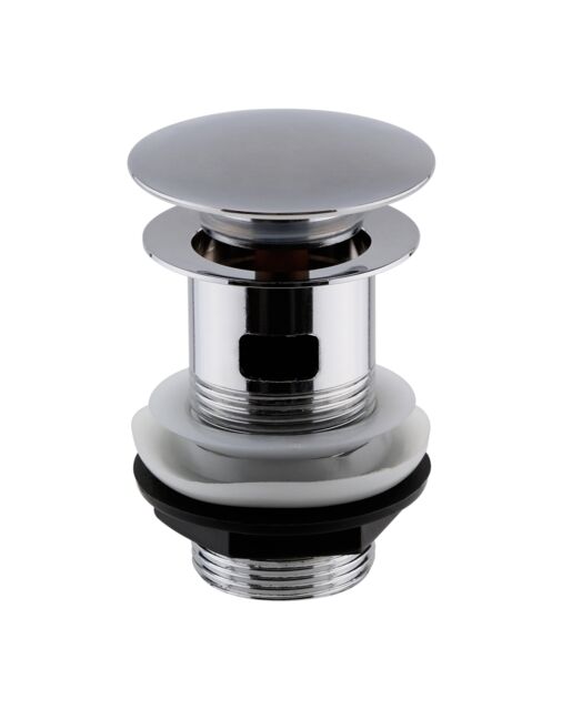 Balterley Round Push Button Basin Waste Slotted Chrome in Silver - image 1