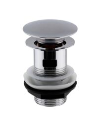 Balterley Round Push Button Basin Waste Slotted Chrome in Silver - thumbnail 1