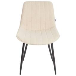 Wyld and Coco Armless Bouclé Dining Chairs 2-Pack Light Beige Black Steel Legs - thumbnail 6