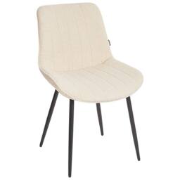 Wyld and Coco Armless Bouclé Dining Chairs 2-Pack Light Beige Black Steel Legs - thumbnail 5