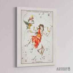 "Artery8 Vintage Andromeda Constellation Illustration Hall Canvas Art Print in White - Size: W12"" x H16""" - thumbnail 2