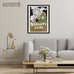 "Artery8 Will H Bradley Narcoticure Vintage Advert Framed Canvas Wall Art Print in Green - Size: W12"" x H16""" - thumbnail 3