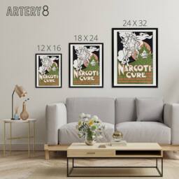 "Artery8 Will H Bradley Narcoticure Vintage Advert Framed Canvas Wall Art Print in Green - Size: W12"" x H16""" - thumbnail 4