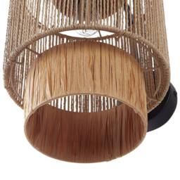 Wyld and Coco Raffia Wall Lamps Set of 2 - Handmade Boho Wall Lights in Natural - thumbnail 7