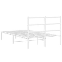Berkfield Home Metal Bed Frame without Mattress with Headboard White 120x200cm - Size: Small Double - thumbnail 7
