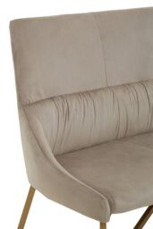 Orsina Velvet Bench, Indoor Bench with Velvet Upholstery for Living Room with Soft Velvet Seat in Grey - thumbnail 5