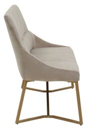 Orsina Velvet Bench, Indoor Bench with Velvet Upholstery for Living Room with Soft Velvet Seat in Grey - thumbnail 3