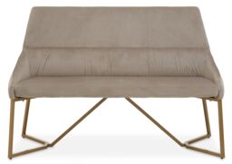 Orsina Velvet Bench, Indoor Bench with Velvet Upholstery for Living Room with Soft Velvet Seat in Grey