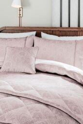 1951 'Ashleigh' Jacquard Duvet Cover Set in Pink - Size: King - thumbnail 2