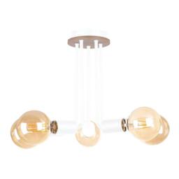 Netlighting Venna Multi Arm Semi Flush Ceiling Light Wood White 30cm 5x E27