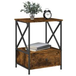Berkfield Home Durable Bedside Tables 2 pcs Smoked Oak 50x41x65 cm Engineered Wood in Brown - Size: 50 x 41 x 65 cm - thumbnail 1