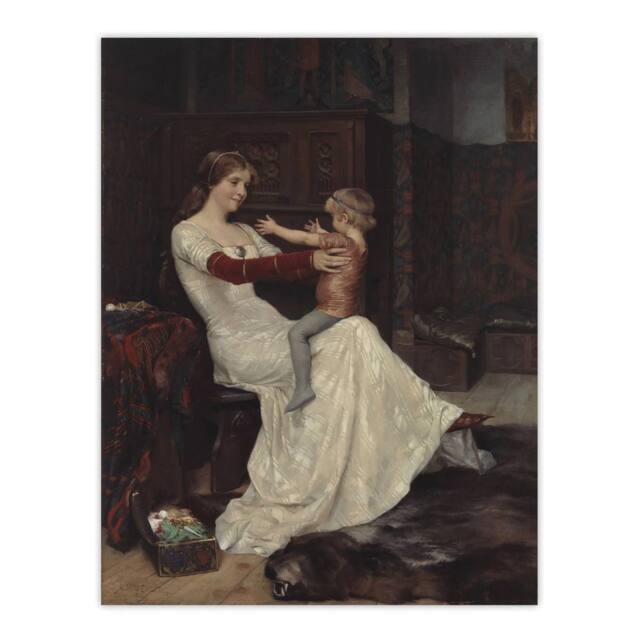 "Artery8 Albert Edelfelt Queen Bianca of Namur With Son Wall Art Print - Size: W12"" x H16""" - image 1
