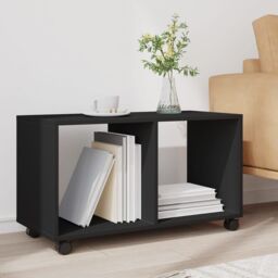 Berkfield Home vidaXL¬†Rolling¬†Cabinet¬†Black 72x33x42.5 cm Engineered Wood in Black - thumbnail 3