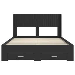 Berkfield Home Bed Frame with Storage & Headboard Black 135 x 190 cm - thumbnail 6
