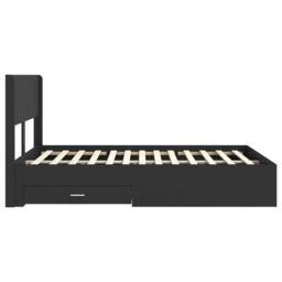 Berkfield Home Bed Frame with Storage & Headboard Black 135 x 190 cm - thumbnail 7