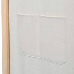 Berkfield Home Stylish 3-Panel Room Divider Cream 120x170x4 cm Fabric in Beige - Size: 120 x 170 x 4 cm - thumbnail 5