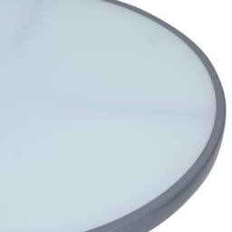Berkfield Home Garden Table Light Grey 80 cm Steel & Glass - thumbnail 1