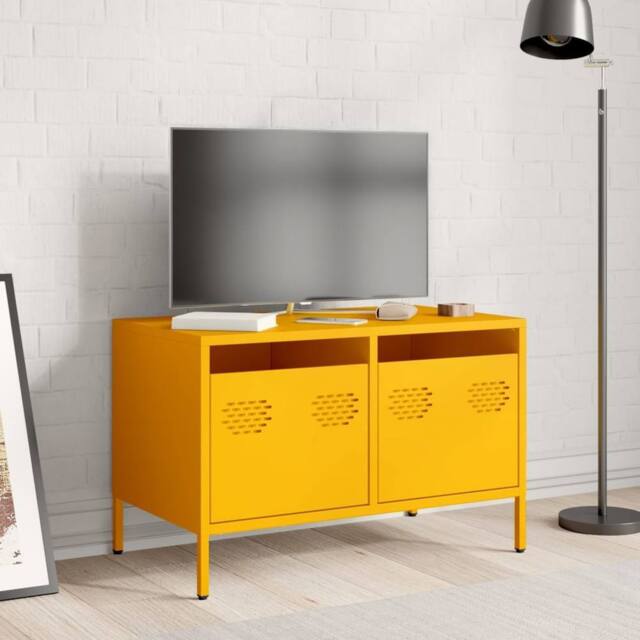 Berkfield Home TV Cabinet Mustard Yellow 68x39x43.5 cm Cold-rolled Steel - image 1