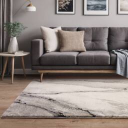 The Rug Shop UK Grey Abstract Modern Machine Woven Easy to Clean Stain-Resistant Rug - Size: 200 cm x 290 cm - thumbnail 1