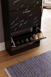 Home Discount Vida Designs 3 Drawer Shoe Cabinet Rack Organizer Storage Furniture in Black - thumbnail 9