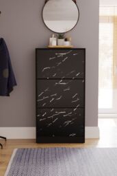 Home Discount Vida Designs 3 Drawer Shoe Cabinet Rack Organizer Storage Furniture in Black - thumbnail 3