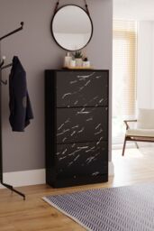 Home Discount Vida Designs 3 Drawer Shoe Cabinet Rack Organizer Storage Furniture in Black - thumbnail 1