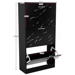 Home Discount Vida Designs 3 Drawer Shoe Cabinet Rack Organizer Storage Furniture in Black - thumbnail 2