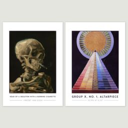Artery8 Wall Art Print Classic Paintings Klimt Tannenwald Falero Witches Sabbath Van Gogh Skeleton Cigarette Klint Altarpiece A4 Poster Pack of 4 - thumbnail 3