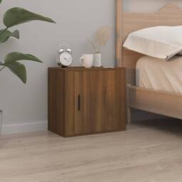Berkfield Home Wall-mounted Bedside Cabinets 2 pcs Brown Oak 50x30x47 cm - Size: 50 x 30 x 47 cm - thumbnail 3