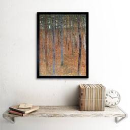 "Artery8 Gustav Klimt Beech Grove I Old Master Painting 12x16"" Framed Art Print in Brown - Size: W12"" x H16""" - thumbnail 2