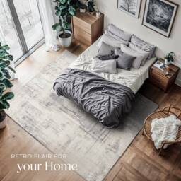 tectake Washable Rug Nadira 200 X 274 Cm - Beige/Grey in Beige - Size: 200 cm x 275 cm - thumbnail 3