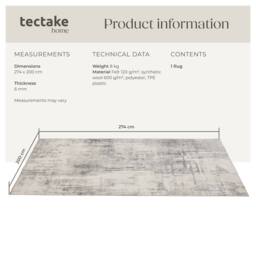 tectake Washable Rug Nadira 200 X 274 Cm - Beige/Grey in Beige - Size: 200 cm x 275 cm - thumbnail 6