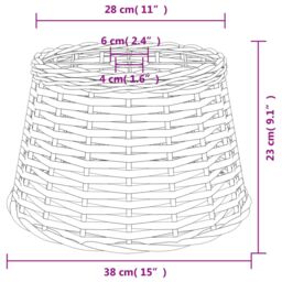 Berkfield Home Ceiling Lamp Shade Brown √ò38x23 cm Wicker - Size: 38x23 cm - thumbnail 6