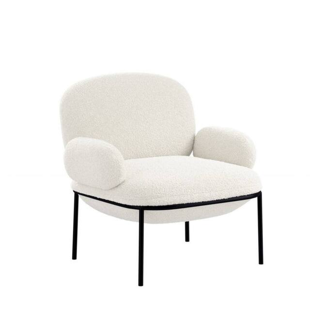 Lemon Pavilion Furniture Avery Indoor Chair - Sherpa/Metal - L74xW80xH79 cm - Ivory/Black in Ivory - image 1