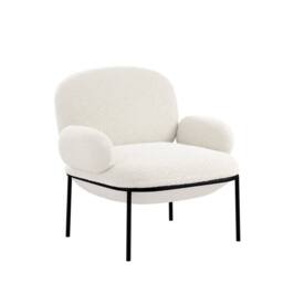 Lemon Pavilion Furniture Avery Indoor Chair - Sherpa/Metal - L74xW80xH79 cm - Ivory/Black in Ivory