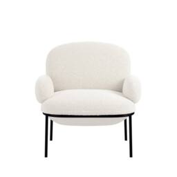 Lemon Pavilion Furniture Avery Indoor Chair - Sherpa/Metal - L74xW80xH79 cm - Ivory/Black in Ivory - thumbnail 2