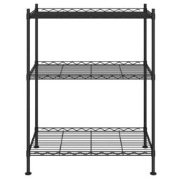 Berkfield Home 3-Tier Storage Rack 60x35x76 cm Black 150 kg - Size: 60 x 35 x 76 cm - thumbnail 3