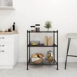 Berkfield Home 3-Tier Storage Rack 60x35x76 cm Black 150 kg - Size: 60 x 35 x 76 cm - thumbnail 1