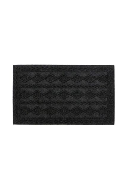 JVL Knit Rubber Backed Indoor Doormat 45x75cm Charcoal in Dark Grey - Size: 45 cm x 75 cm - image 1