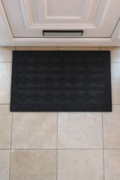 JVL Knit Rubber Backed Indoor Doormat 45x75cm Charcoal in Dark Grey - Size: 45 cm x 75 cm - thumbnail 2