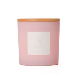 Aroma Naturals Frosted Decadence Glass Candle - Cashmere Scent in Pink - Size: XL