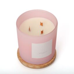 Aroma Naturals Frosted Decadence Glass Candle - Cashmere Scent in Pink - Size: XL - thumbnail 4