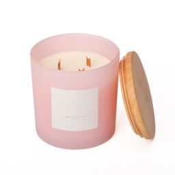 Aroma Naturals Frosted Decadence Glass Candle - Cashmere Scent in Pink - Size: XL - thumbnail 2